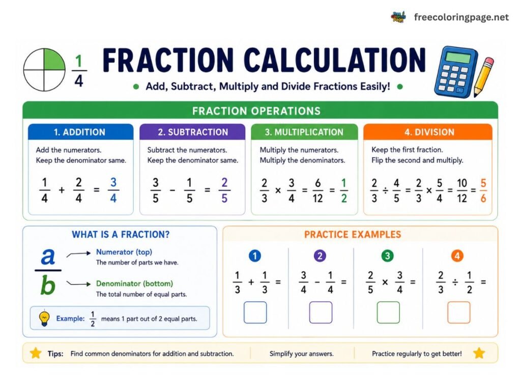 fraction solution for students - fraction calculator